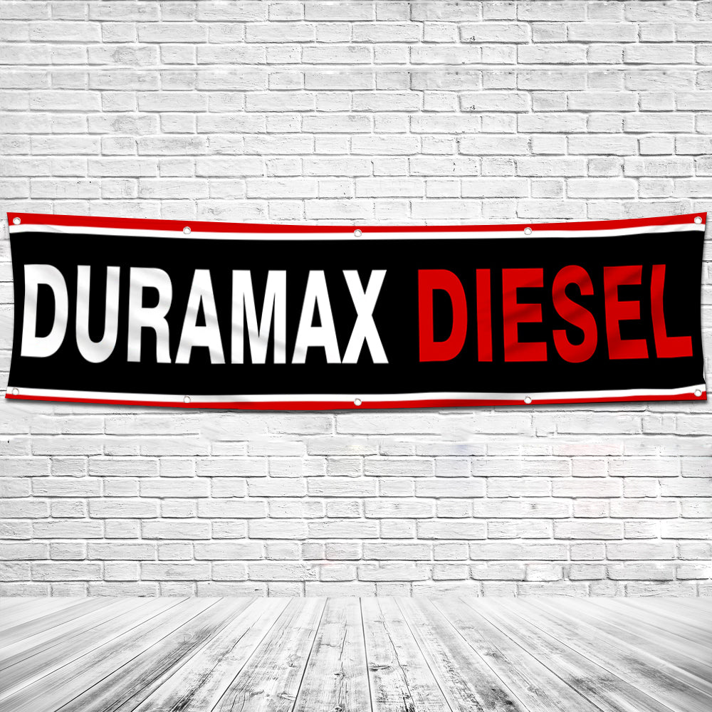 Fyon Car Motor Engines Garage Shop Decor Banner Works for Duramax Diesel Flag 2x8 Feet