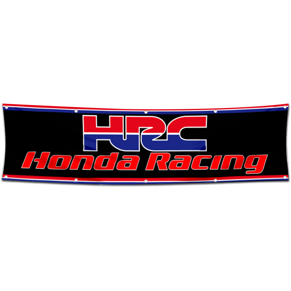 Fyon Car Motor Garage Shop Decor Banner Works for HRC Honda Racing Flag 2x8 Feet