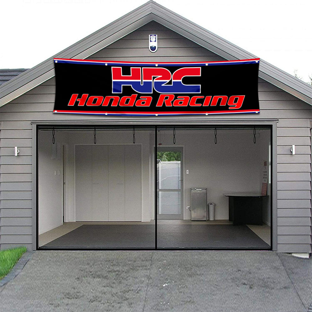 Fyon Car Motor Garage Shop Decor Banner Works for HRC Honda Racing Flag 2x8 Feet