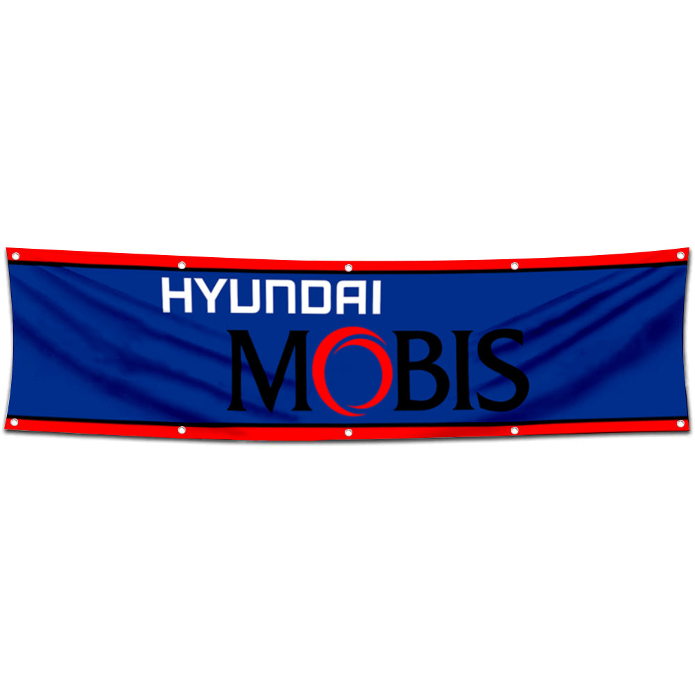 Fyon Car Motor Garage Shop Decor Banner Works for Hyundai Mobis Flag 2x8 Feet