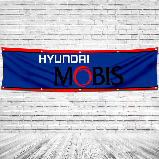 Fyon Car Motor Garage Shop Decor Banner Works for Hyundai Mobis Flag 2x8 Feet