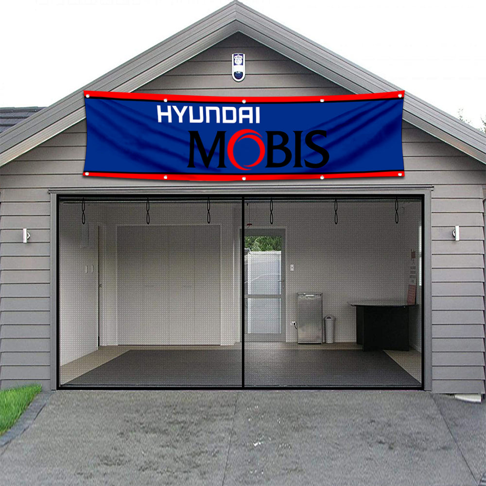 Fyon Car Motor Garage Shop Decor Banner Works for Hyundai Mobis Flag 2x8 Feet