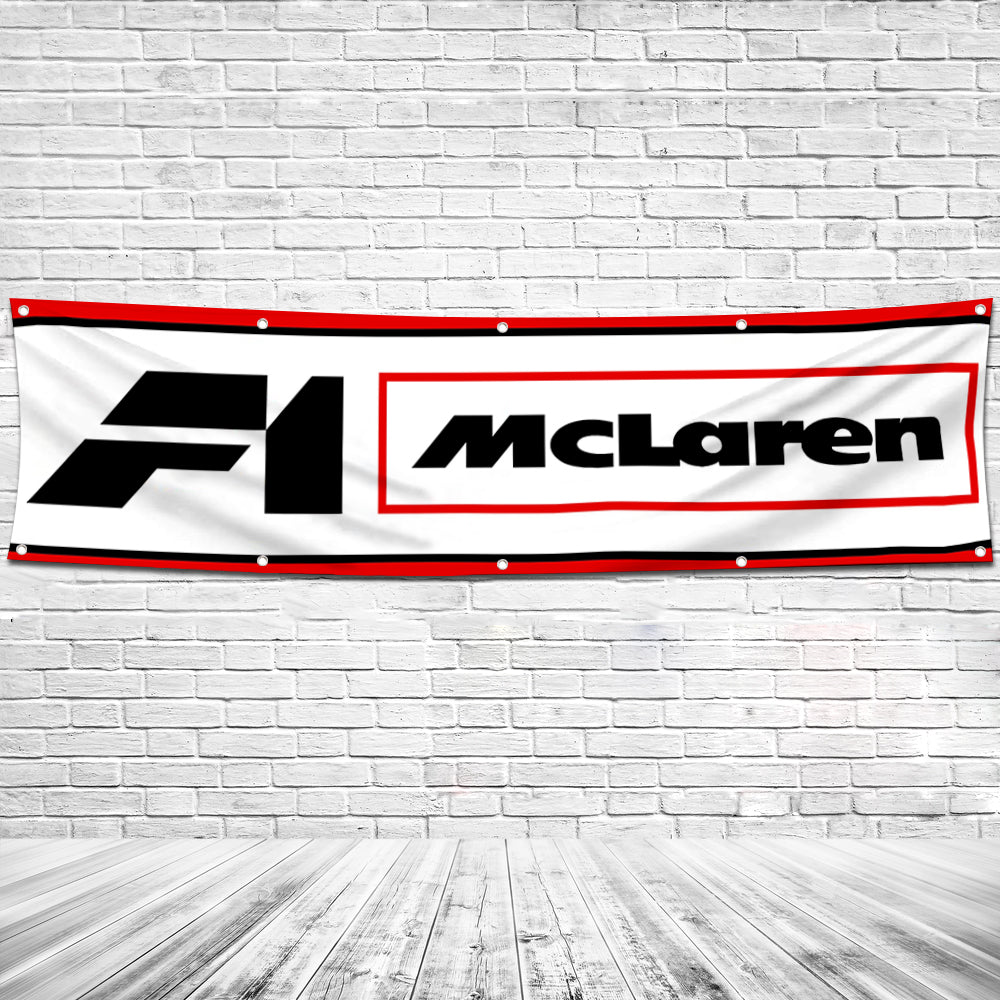 Fyon Car Motor Garage Shop Decor Banner Works for McLaren Flag 2x8 Feet