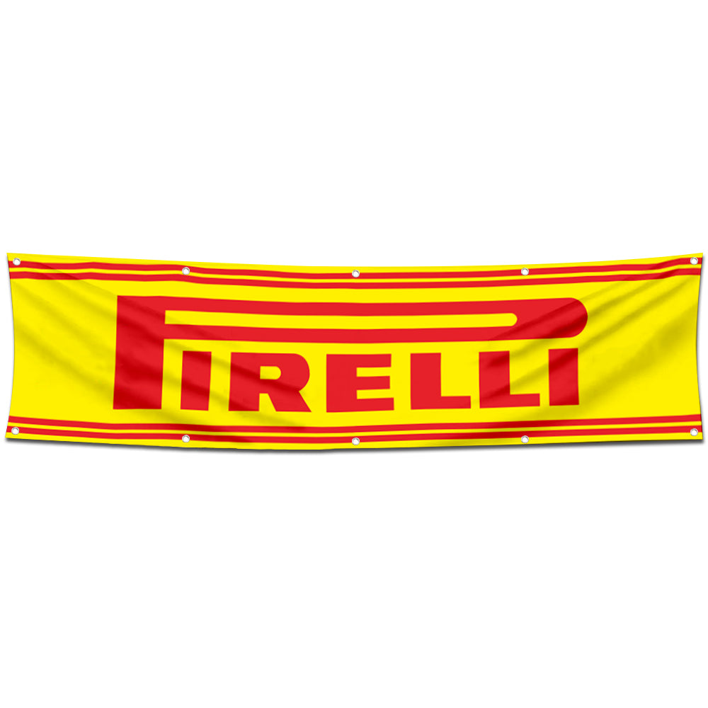 Fyon Car Motor Garage Shop Decor Banner Works for Pirelli Thompson Flag 2x8 Feet
