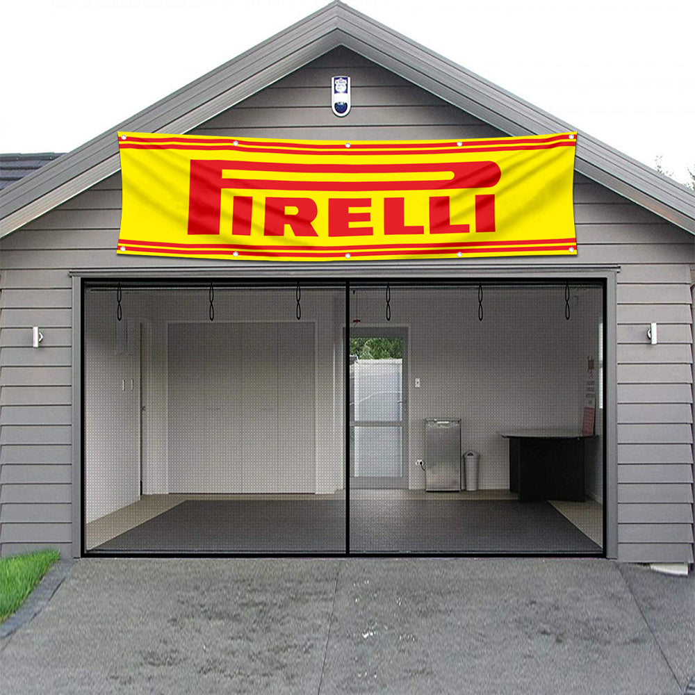 Fyon Car Motor Garage Shop Decor Banner Works for Pirelli Thompson Flag 2x8 Feet