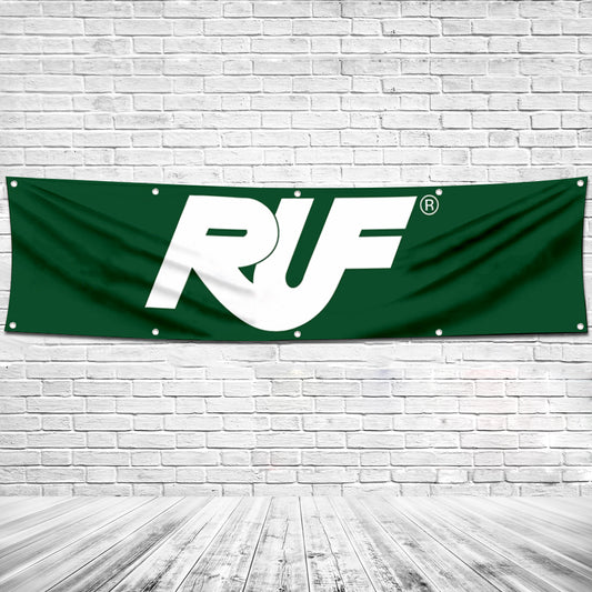 Fyon Car Motor Garage Shop Decor Banner Works for RUF Automobile Flag 2x8 Feet