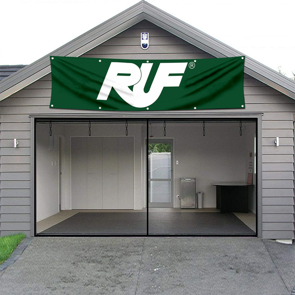 Fyon Car Motor Garage Shop Decor Banner Works for RUF Automobile Flag 2x8 Feet
