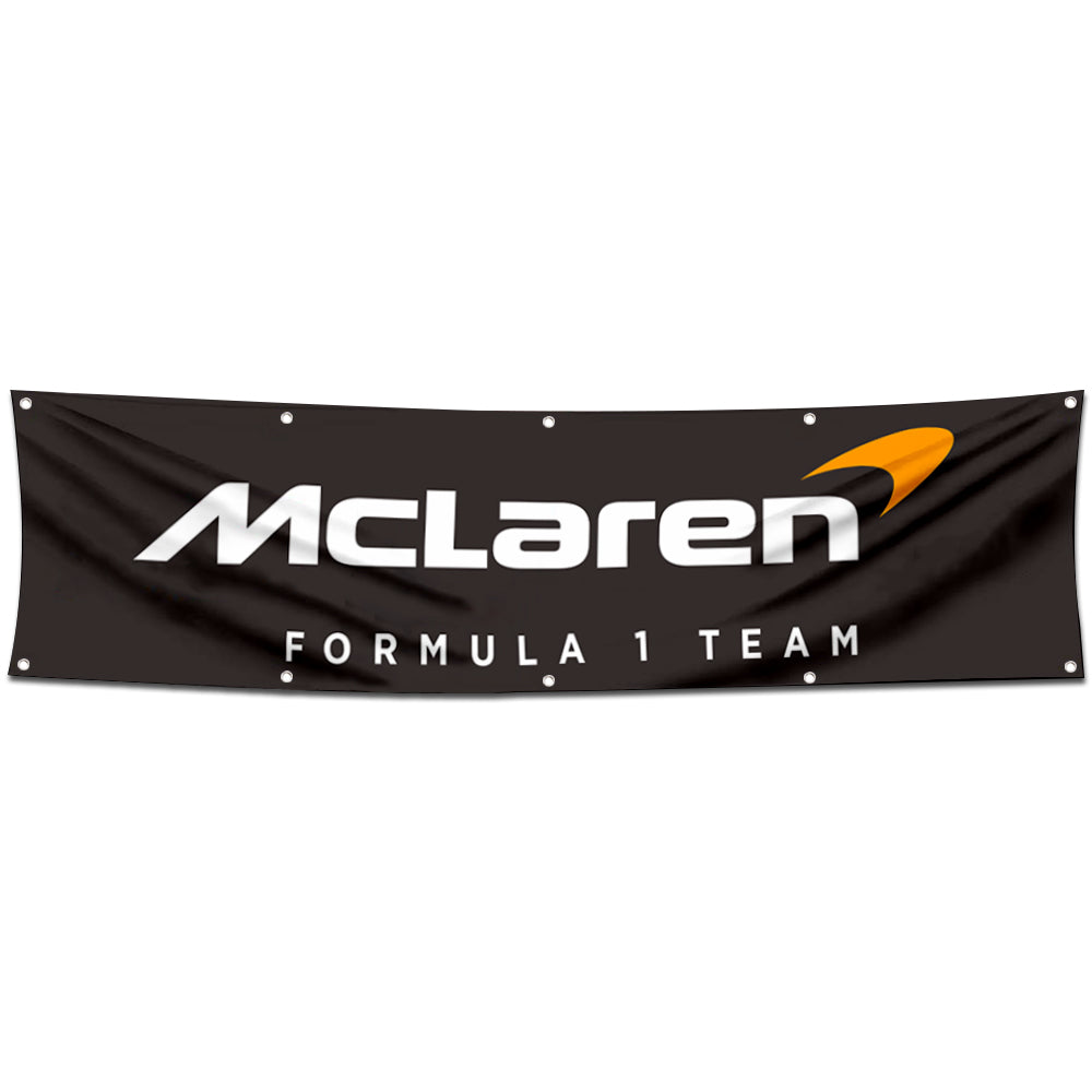 Fyon Car Motor Garage Workshop Banner Work for McLaren Flag Black 2x8 Feet