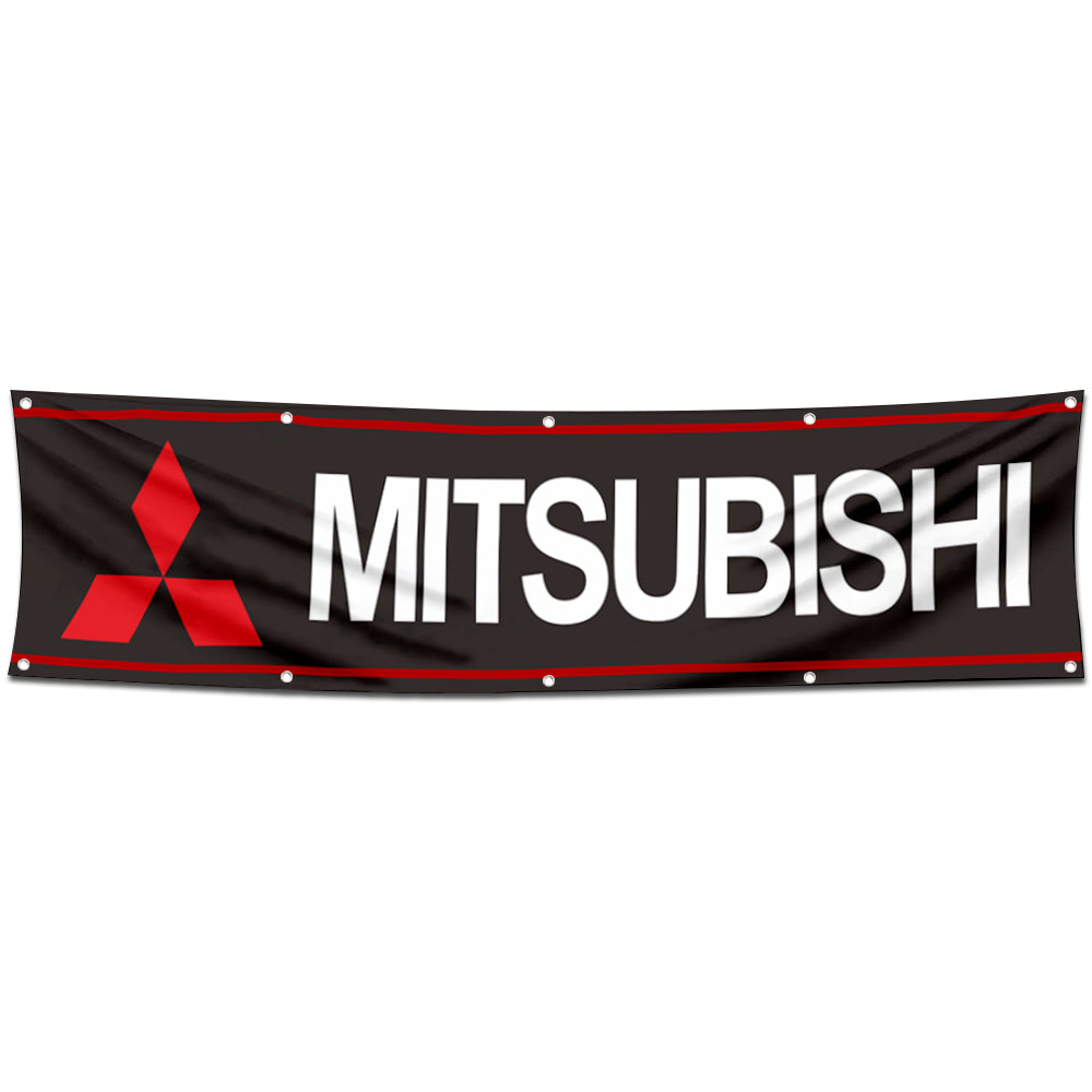 Fyon Car Motor Garage Workshop Banner Work for Mitsubishi Flag 2x8 Feet