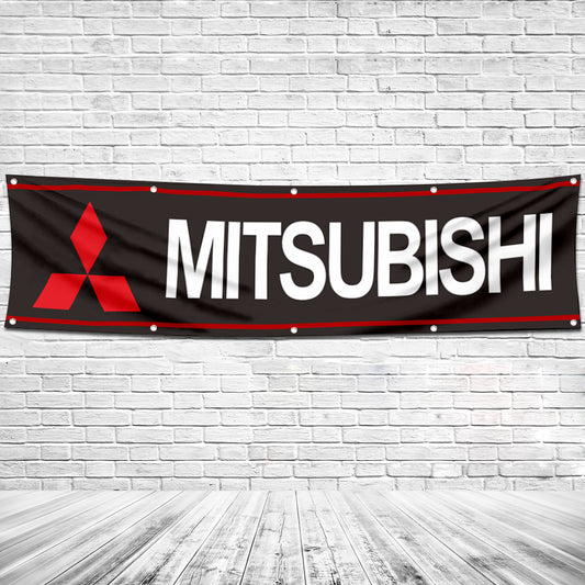 Fyon Car Motor Garage Workshop Banner Work for Mitsubishi Flag 2x8 Feet