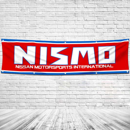 Fyon Car Motor Garage Workshop Banner Work for NISMO Flag Red 2x8 Feet