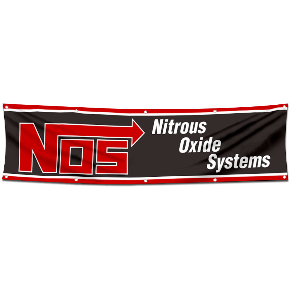 Fyon Car Motor Garage Workshop Banner Work for NOS Nitrous Oxide Systems Flag 2x8 Feet