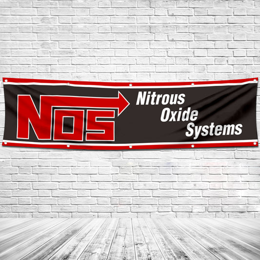 Fyon Car Motor Garage Workshop Banner Work for NOS Nitrous Oxide Systems Flag 2x8 Feet