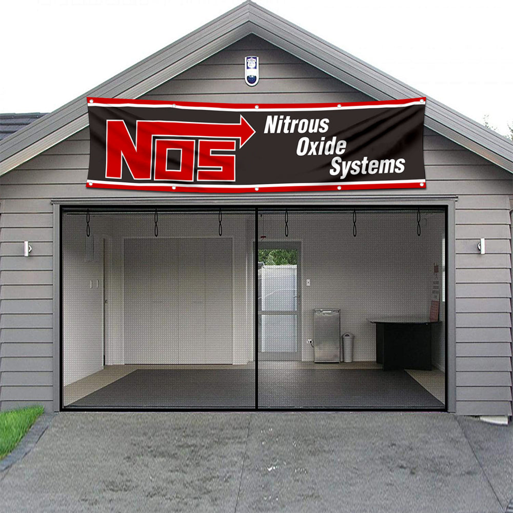 Fyon Car Motor Garage Workshop Banner Work for NOS Nitrous Oxide Systems Flag 2x8 Feet