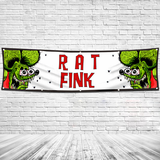 Fyon Car Motor Garage Workshop Banner Work for Rat Fink Flag 2x8 Feet