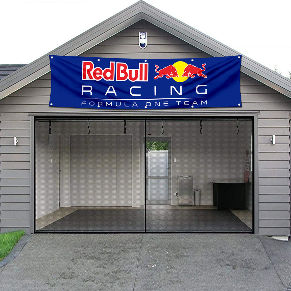 Fyon Car Motor Garage Workshop Banner Work for Red Bull Racing Flag 2x8 Feet
