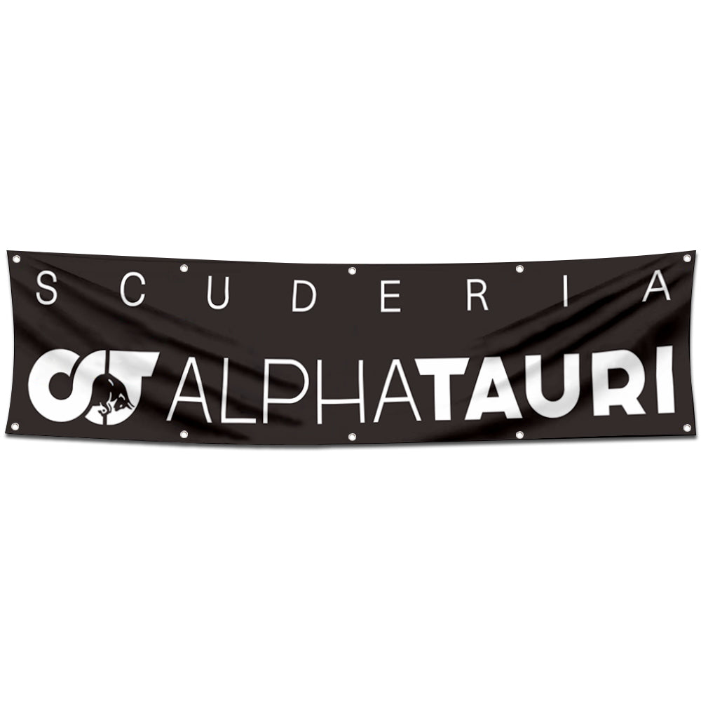 Fyon Car Motor Garage Workshop Banner Work for Scuderia AlphaTauri Flag 2x8 Feet
