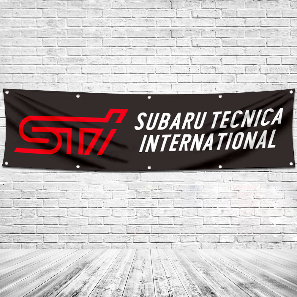 Fyon Car Motor Garage Workshop Banner Work for Subaru STI Flag 2x8 Feet