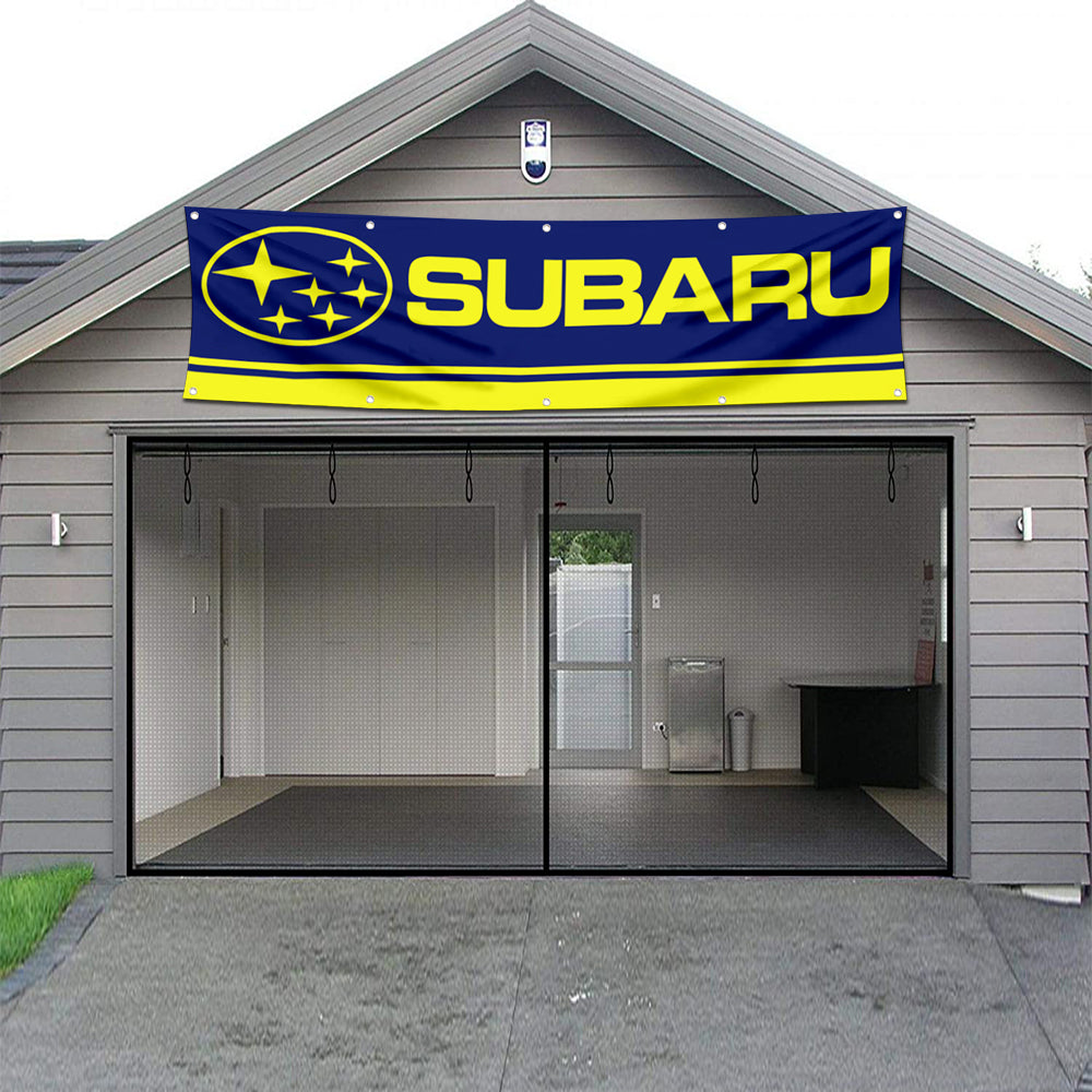 Fyon Car Motor Garage Workshop Banner Work for Subaru Tecnica Flag Blue 2x8 Feet