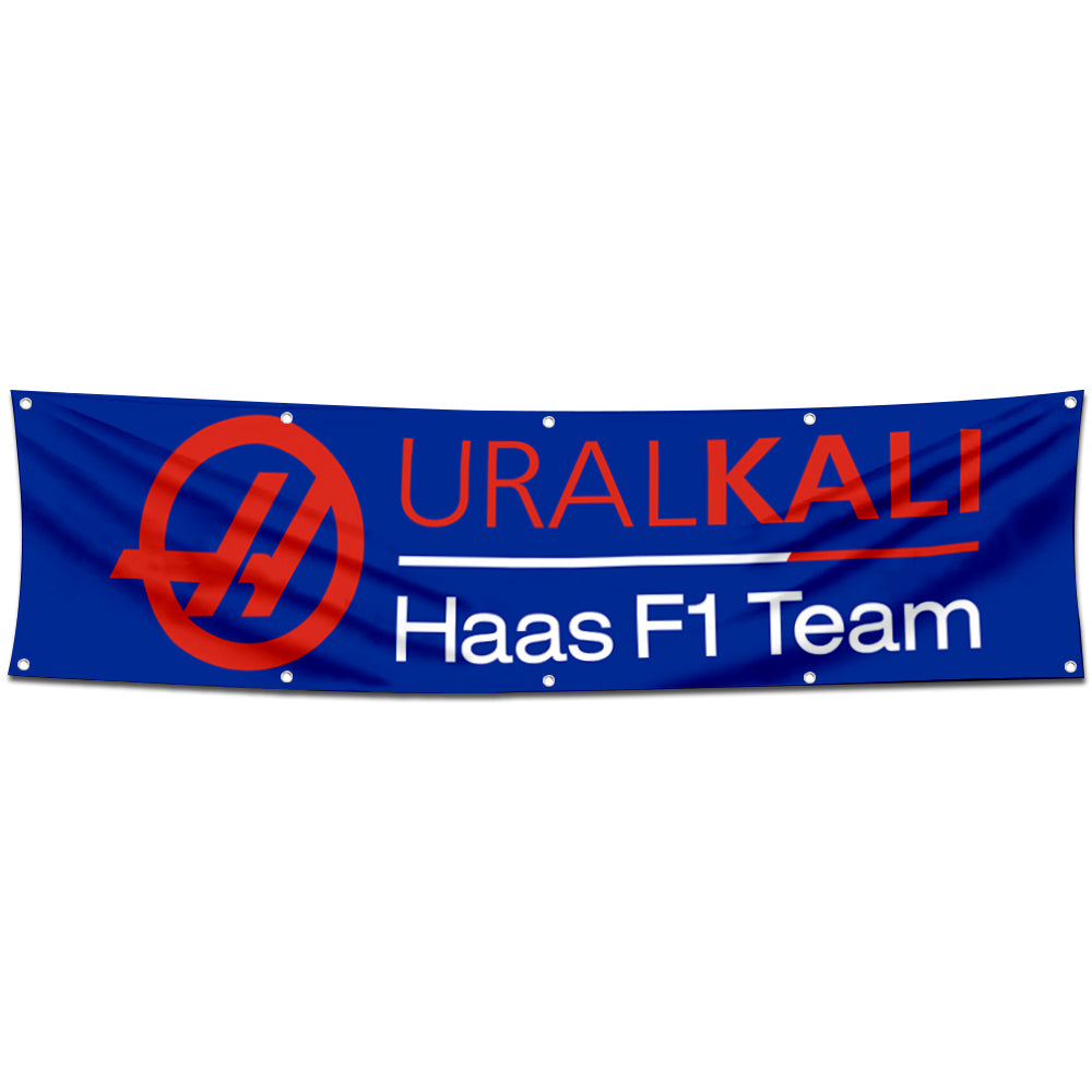 Fyon Car Motor Garage Workshop Banner Work for Uralkali Haas F1 Flag 2x8 Feet