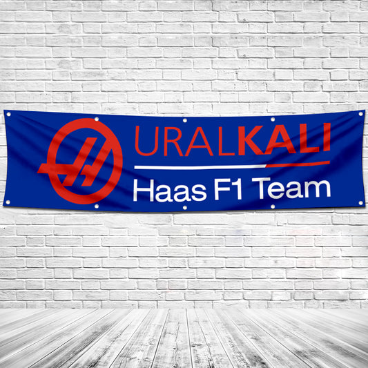 Fyon Car Motor Garage Workshop Banner Work for Uralkali Haas F1 Flag 2x8 Feet