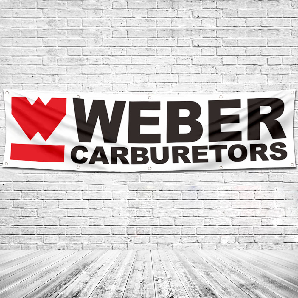 Fyon Car Motor Garage Workshop Banner Work for Weber Carburetors Flag 2x8Feet