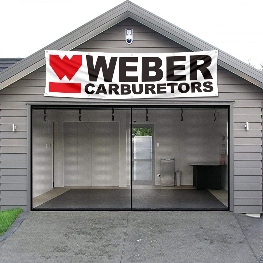 Fyon Car Motor Garage Workshop Banner Work for Weber Carburetors Flag 2x8Feet