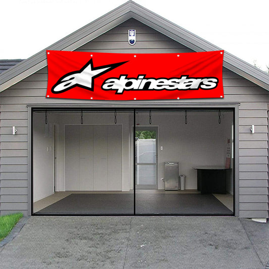 Fyon Car Motor Garage shop Decor Banner Works for Alpinestars Flag 2x8 Feet