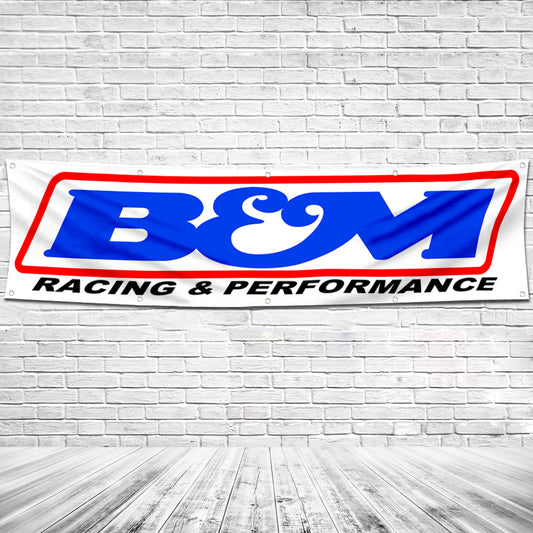 Fyon Car Motor Garage shop Decor Banner Works for BEM Racing Flag 2x8 Feet
