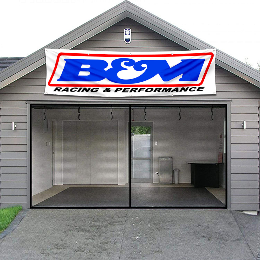 Fyon Car Motor Garage shop Decor Banner Works for BEM Racing Flag 2x8 Feet