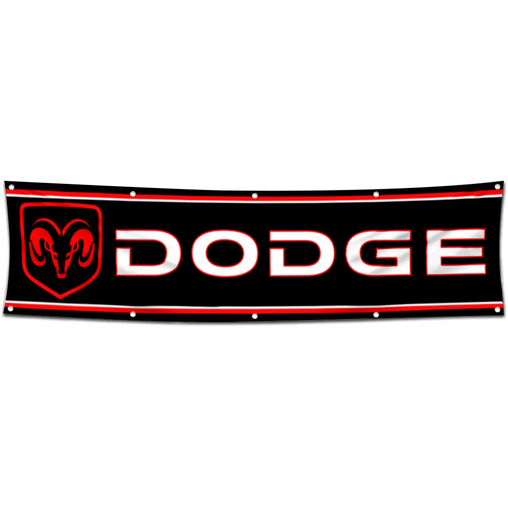 Fyon Car Motor Garage shop Decor Banner Works for Dodge Flag 2x8 Feet