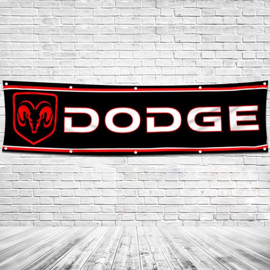 Fyon Car Motor Garage shop Decor Banner Works for Dodge Flag 2x8 Feet
