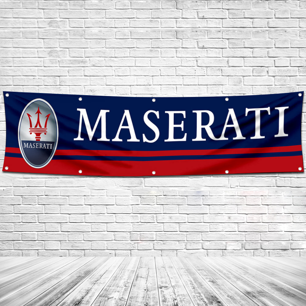 Fyon Car Motor Garage workshop Banner Work for Maserati Flag 2x8 Feet