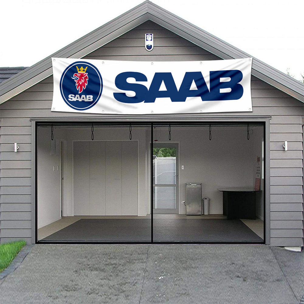 Fyon Car Motor Garage workshop Banner Work for Saab Automobile Flag 2x8 Feet