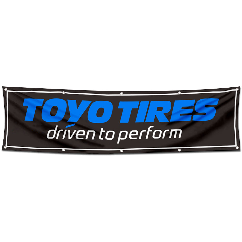 Fyon Car Motor Garage workshop Banner Works for Toyo Tires Flag 2x8 Feet