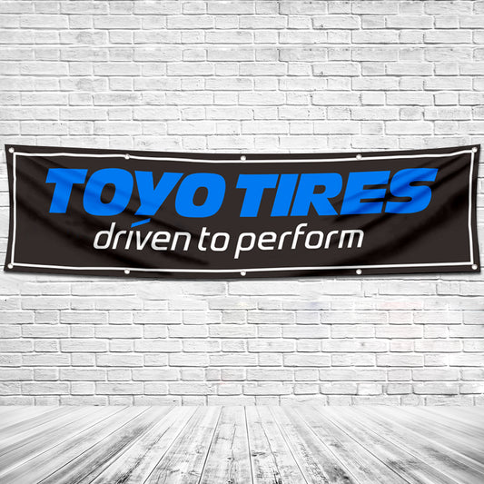 Fyon Car Motor Garage workshop Banner Works for Toyo Tires Flag 2x8 Feet