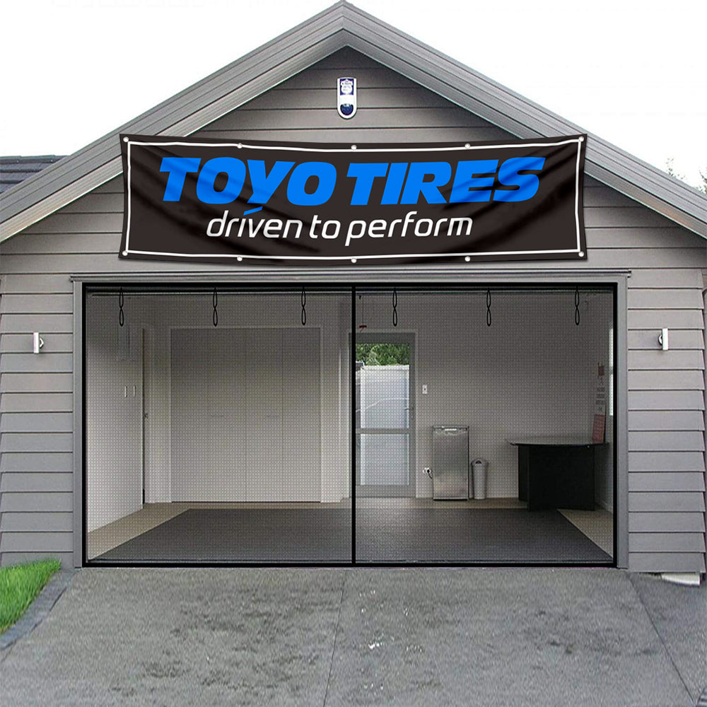 Fyon Car Motor Garage workshop Banner Works for Toyo Tires Flag 2x8 Feet