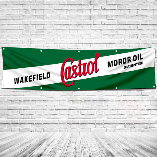 Fyon Car Motor Oil Garage Decor Shop Banner Works for Wakefield Castrol Flag 2x8 Feet