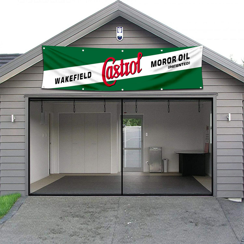 Fyon Car Motor Oil Garage Decor Shop Banner Works for Wakefield Castrol Flag 2x8 Feet