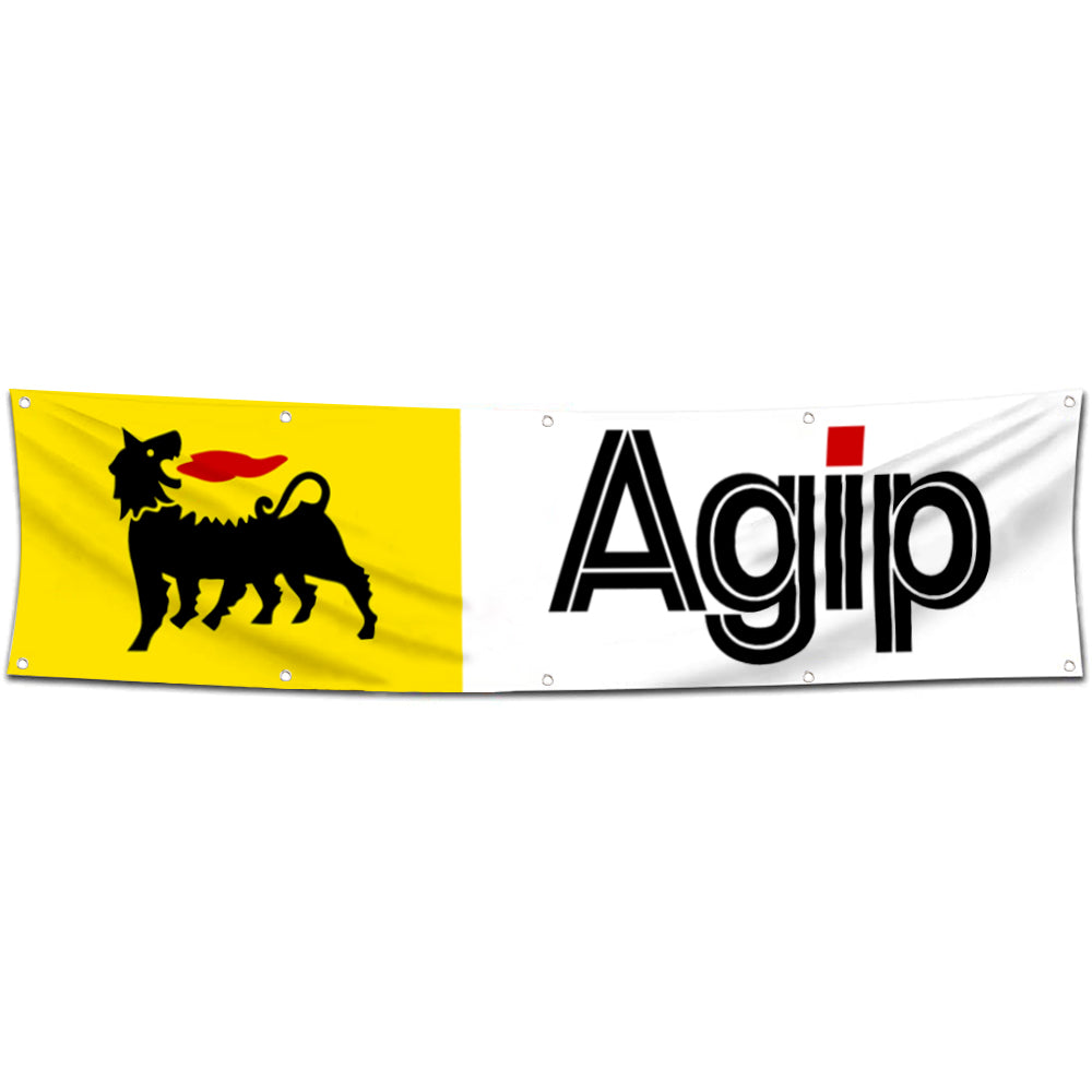 Fyon Car Motor Oil Garage Shop Decor Banner Works for Agip Flag 2x8 Feet