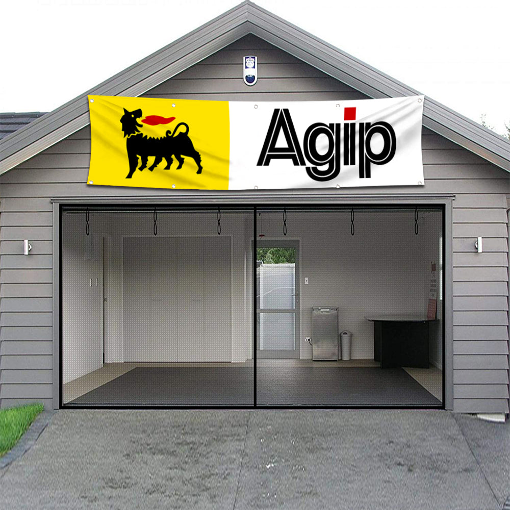 Fyon Car Motor Oil Garage Shop Decor Banner Works for Agip Flag 2x8 Feet