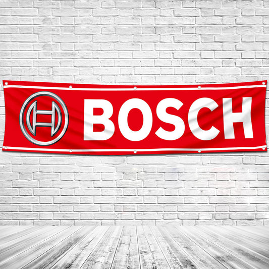 Fyon Car Motor Parts Garage Shop Decor Banner Works for Bosch Flag 2x8 Feet