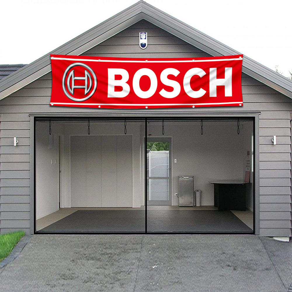 Fyon Car Motor Parts Garage Shop Decor Banner Works for Bosch Flag 2x8 Feet