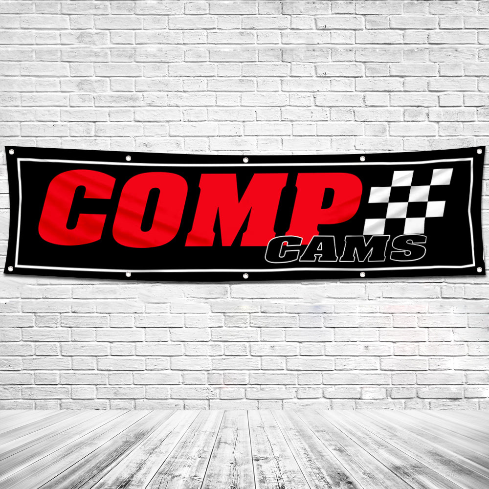 Fyon Car Motor Parts Garage Shop Decor Banner Works for Comp Cams Flag 2x8 Feet