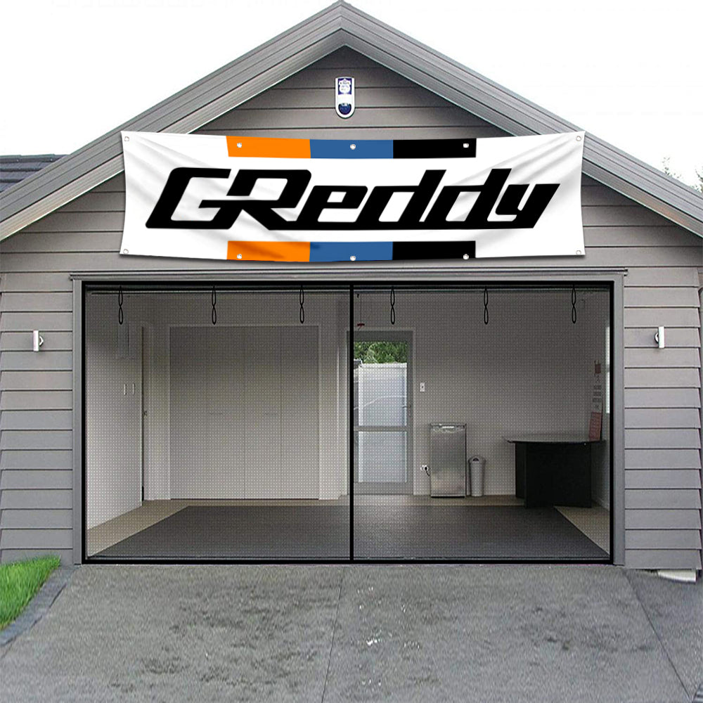 Fyon Car Motor Parts Garage Shop Decor Banner Works for Greddy Flag 2x8 Feet