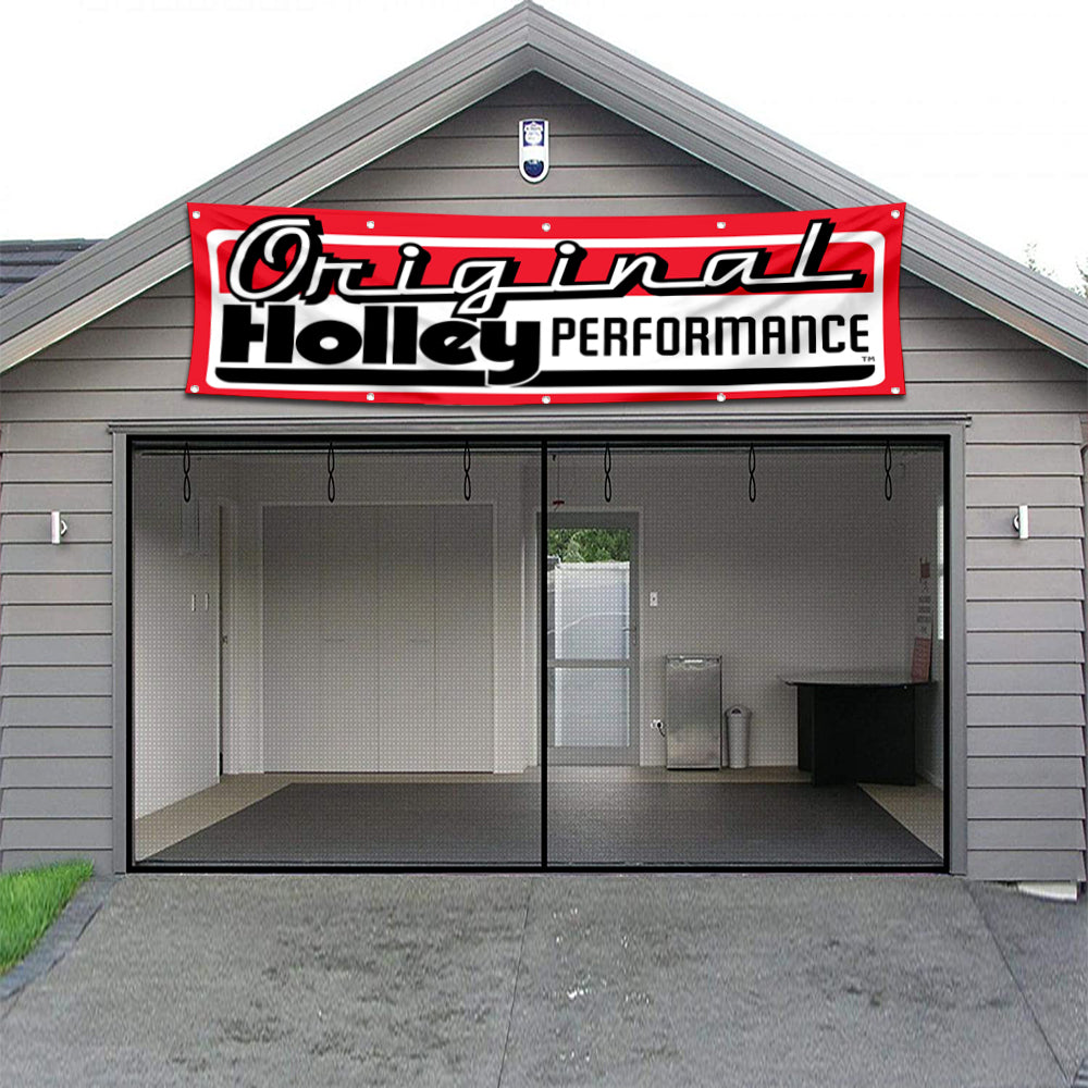 Fyon Car Motor Parts Garage Shop Decor Banner Works for Holley Flag 2x8 Feet