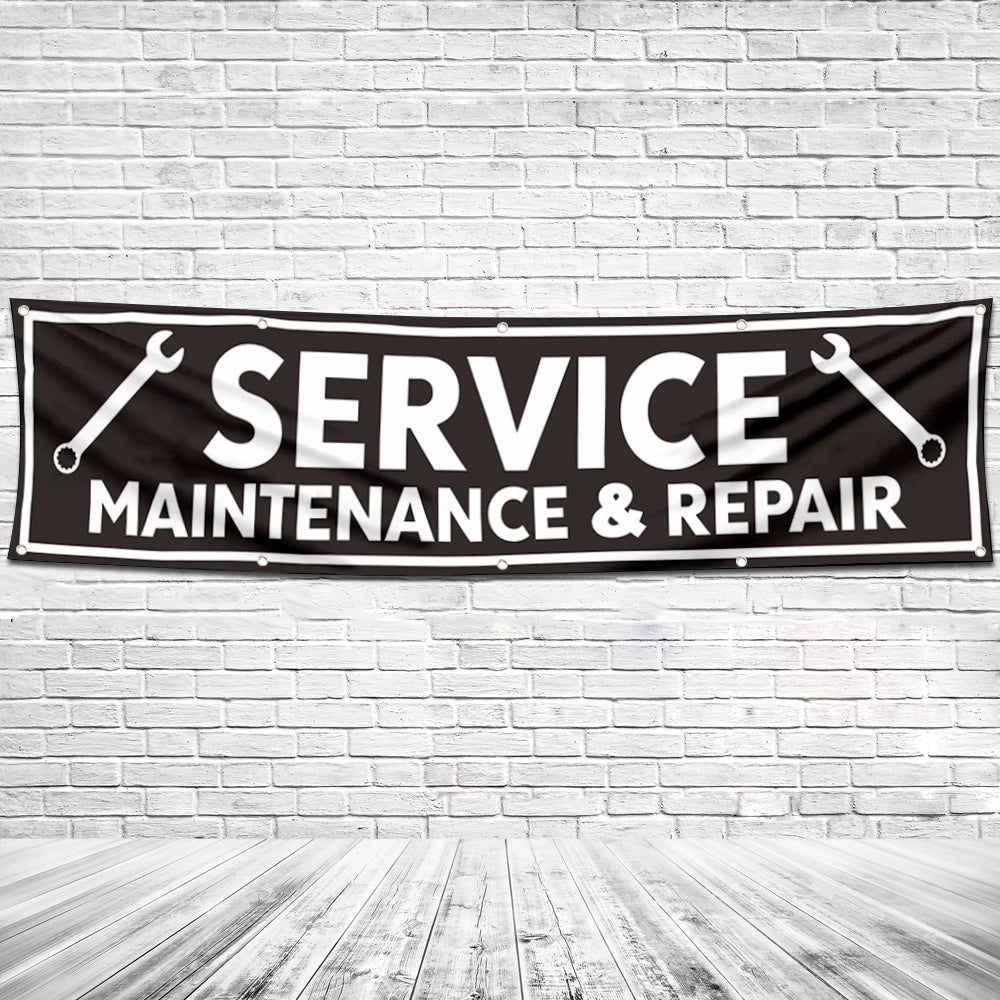 Fyon Car Motor Service Maintenance & Repair Garage shop Banner Flag 2x8 Feet