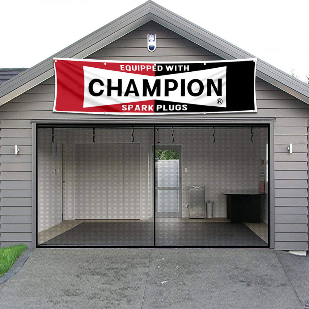 Fyon Car Motor Spark Plugs Garage shop Decor Banner Works for Champion Flag 2x8 Feet