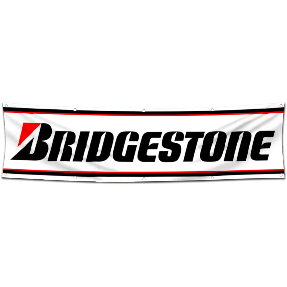 Fyon Car Motor Tires Garage Shop Decor Banner Works for Bridgestone Flag 2x8 Feet
