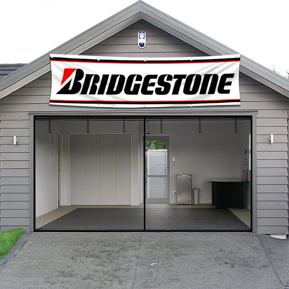 Fyon Car Motor Tires Garage Shop Decor Banner Works for Bridgestone Flag 2x8 Feet